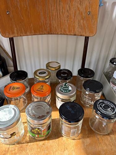Clear glass jars with - 13,