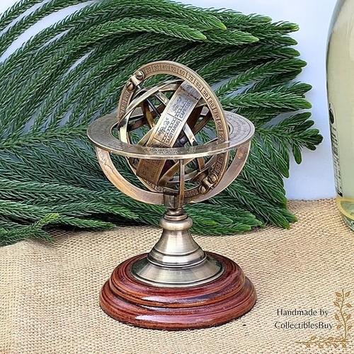 Vintage brass armillary - brass,