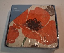 Marks And Spencer Poppy Coasters ~ Set Of 4 ~ Sealed In Packaging