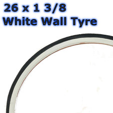 1 x White wall Tyre 26 1 3/8