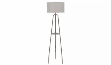 Argos Home Tall Floor Lamp with Shelf 155cm Brushed Chrome 7573602