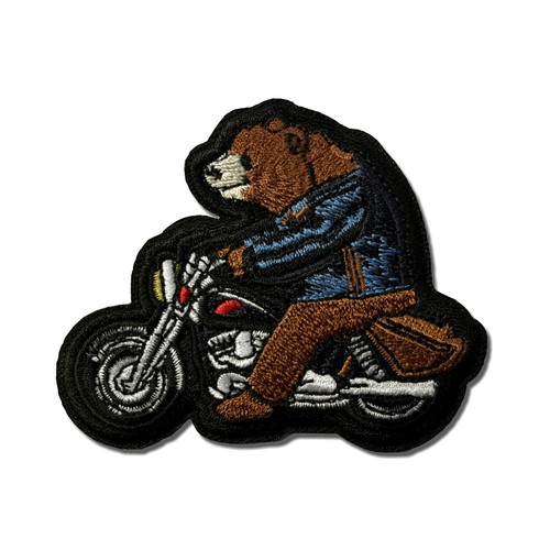 Embroidered bear motorcycle - bear,
