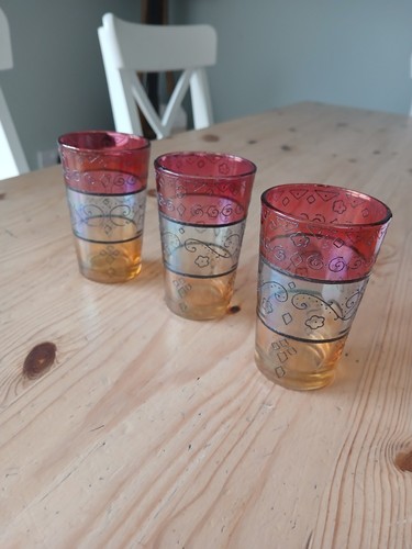 Moroccan tea glasses - moroccan, x3