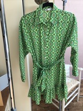 GORGEOUS ZARA NWOT GREEN LONG SLEEVE SHIRT  DRESS  SIZE SMALL PERFECT