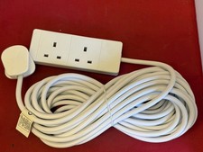 10m 2 Gang Mains Extension Lead 13A 2-Way Cable Double Twin Socket