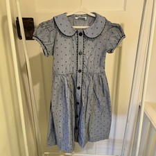 Rachel Riley Navy Striped Nautical Cotton Girls Dress Age 7