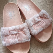 Puma X Fenty Faux Fur Pink Sliders Sandals 4 37
