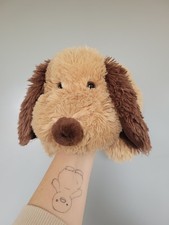 The Cuddle Crew Floppy Elmo Beige Brown Patch Dog Soft Plush Toy 17”