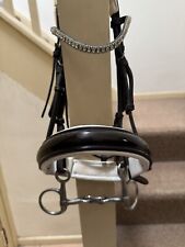 PATENT LEATHER BRIDLE With Crystal Brown and Padded NOSEBAND BROWN M