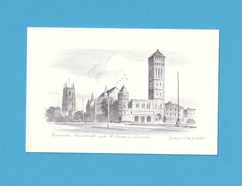 Judges postcard pencil sketch - postcard, -pencil