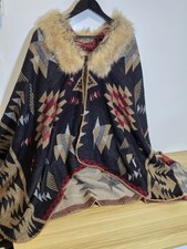 Aztec Knit Poncho Shawl Cloak