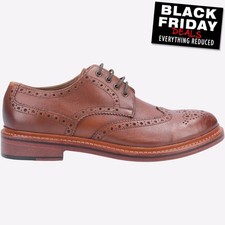 Cotswold Quenington Mens MEMORY FOAM Dress Fashion Designer Brogue Shoes Brown