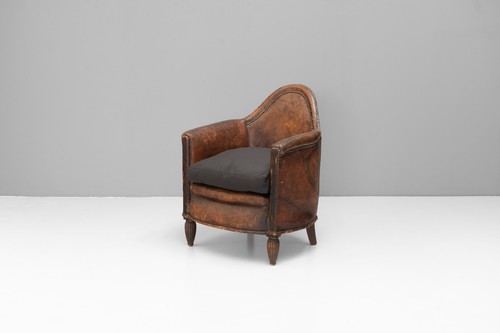 Leather tub chair - tub,