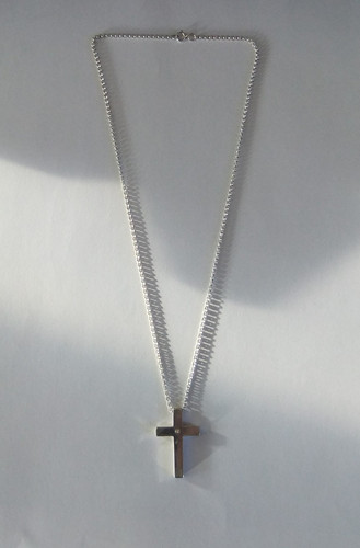 Solid sterling silver - silver, cross