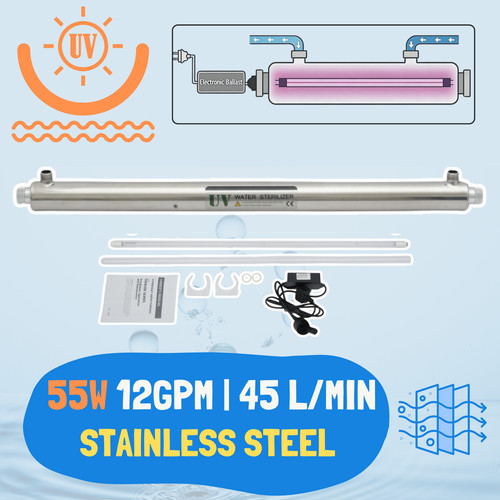 Water steriliser 55w 12gpm - uv,