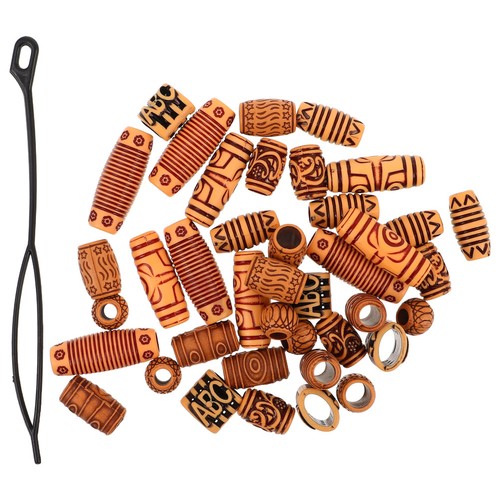 Pcs wooden hair beads tube - pcs,