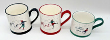 3X Christmas mugs set Mr and Mrs and Little one themed Christmas mugs Pre owned