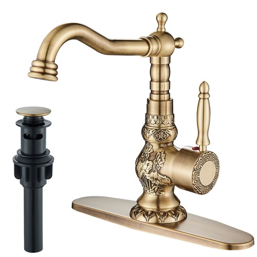 Brass bathroom faucet - faucet, single