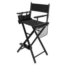 UK Professional Folding Black Director Chair Make up Artist Chair Wooden Frame