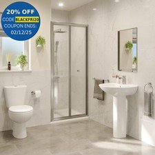 Hydrolux Modern Bifold Shower Door 760x1850mm Framed 4mm Safety Glass Reversible