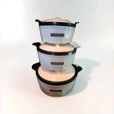Cookshop Milton Fionna 3 Piece Set Of  Insulated Food Warmers Dishes With Lids 