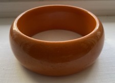 Art Deco French Chunky Butterscotch Bakelite Bangle 1.25” Wide