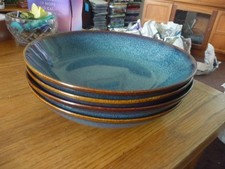 4 Ikea Gladelig ocean/petrol blue large pasta bowls approx 20.5cm