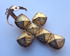 Masonic BALL Watch Fob Cross Pendant  hm 1979  9ct Gold & Silver  Heavy 8.8 gram