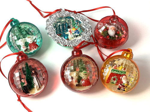 Six vintage diorama - vintage, christmas