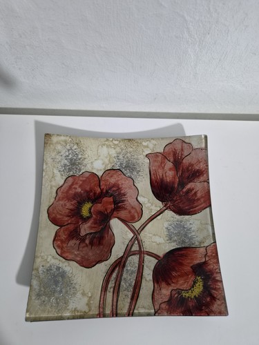 Red poppy square painted - square,