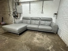 Grey Leather John Lewis Corner Sofa In fantastic condition
