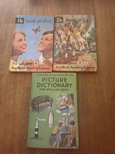 3x Vintage Ladybird Books-Peter & Jane 1b, 2b ,Second Picture Dictionary 1964/66