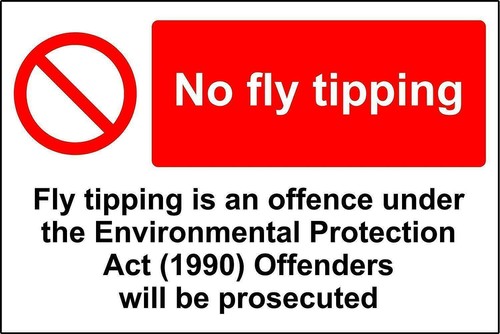 Warning fly tipping - no,