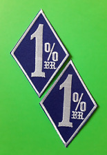 ONE PERCENTER 1% ER OUTLAW MOTORCYCLE CLUB BIKERS EMBROIDERED PATCHES x 2
