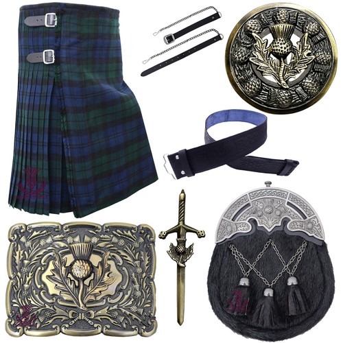 Black watch tartan - black, outfit
