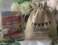 Personalised Childrens Kids Wedding Favour Activity Bag | Rustic Jute Bag