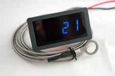 VINTAGE PORSCHE VW BEETLE CAR TEMPERATURE GAUGE, BEETLE. BLUE LED CHT, 3M SENSOR