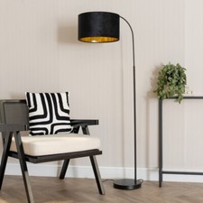 Curved Floor Lamp Black & Gold