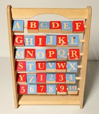 Alphabet Letters and Numbers with Pictures  Wooden Flip Blocks Learning Toy