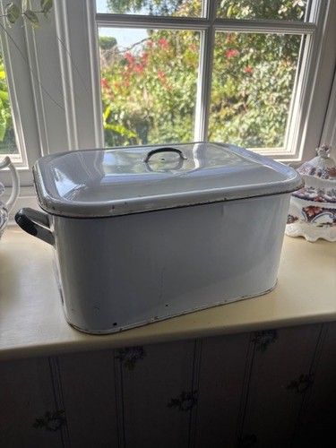 Vintage half size white enamel - vintage, half-size