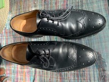 BARKER BROGUES BLACK LEATHER SHOES MENS SIZE UK7.5 G