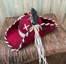 Unisex Red Distressed Tricorn