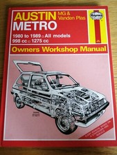 Austin & MG Metro - 1980 to 1990 - 998cc / 1275cc Haynes Workshop Manual - Used