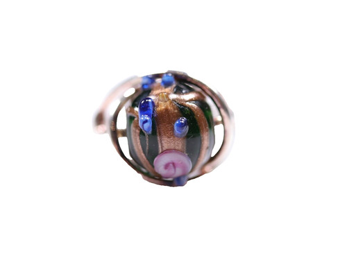 Silver murano ring glass - silver,