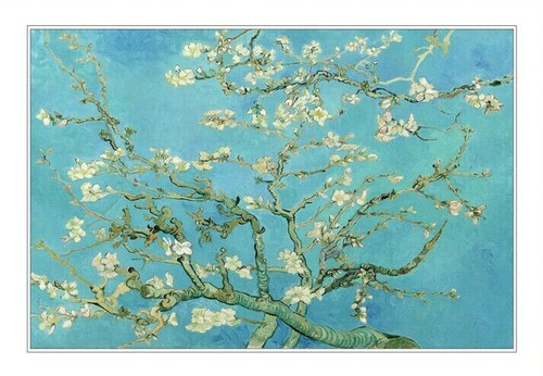 Van gogh almond blossom teal - almond,
