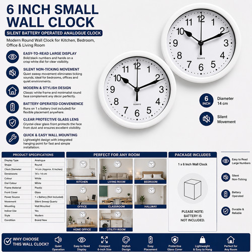 Wall clocks inch battery - wall,