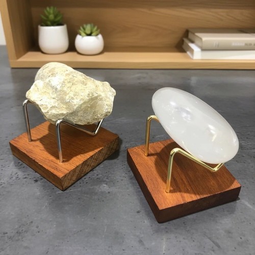 Wooden crystal ball display - wooden,