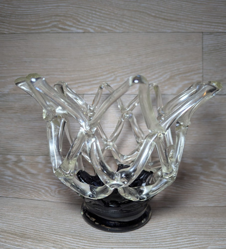 Clear lattice glass crown - lattice,