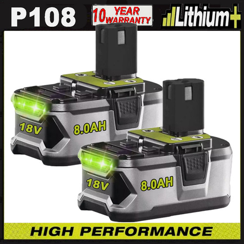 0ah for ryobi 18v battery - 2x, 8.0ah