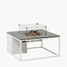 Cosiloft 100 White and Grey Garden Fire Pit Table Outdoor Patio Metal Gas Heater
